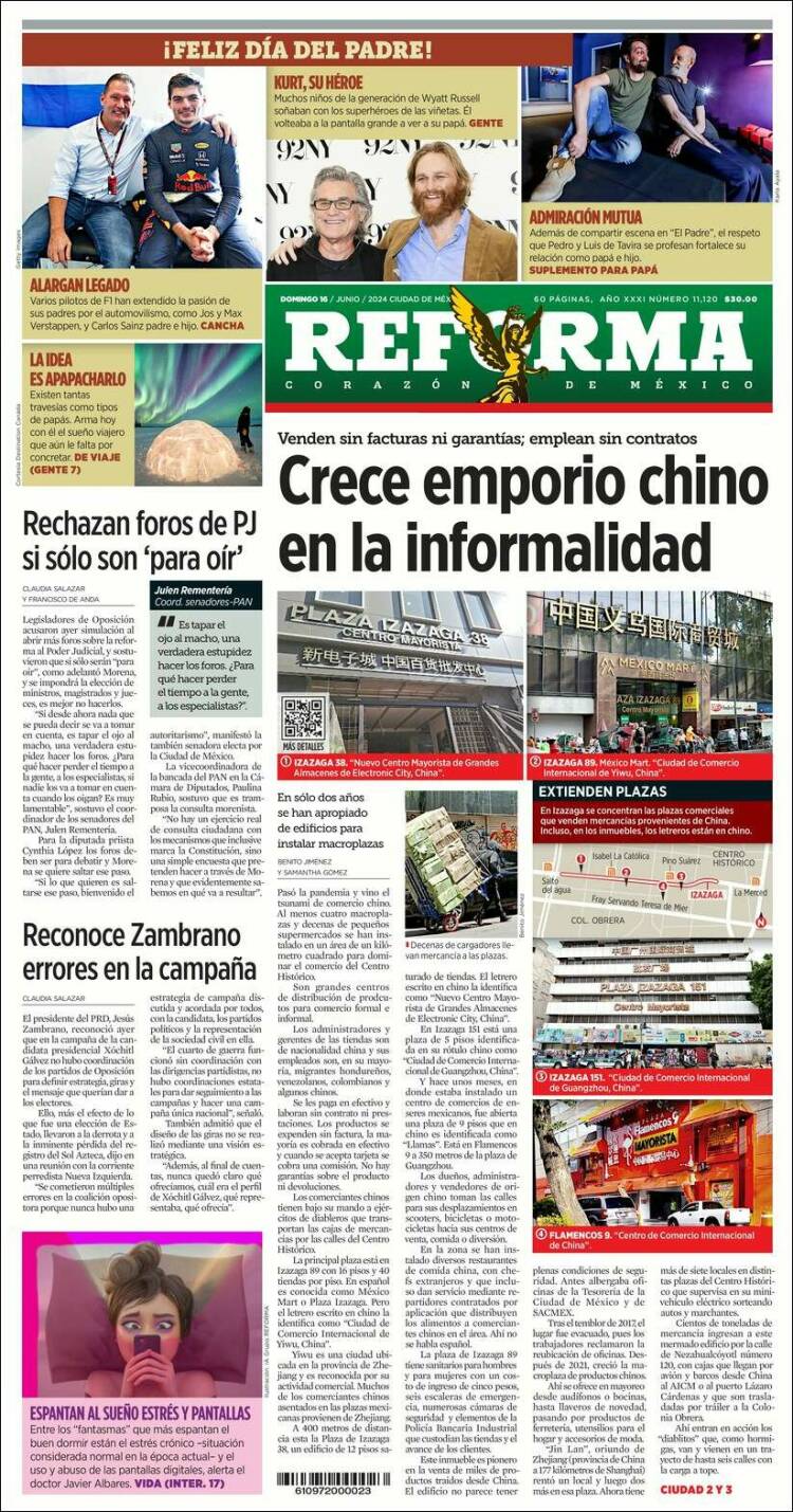 Portada de Reforma (M&eacute;xico)
