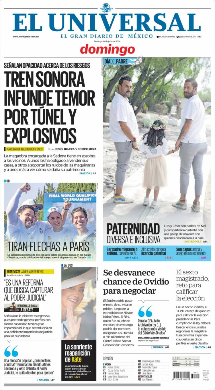 Portada de El Universal (M&eacute;xico)