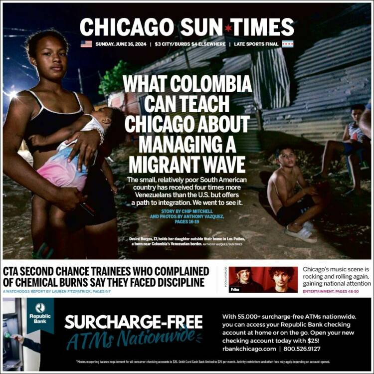 Portada de Chicago Sun-Times (USA)