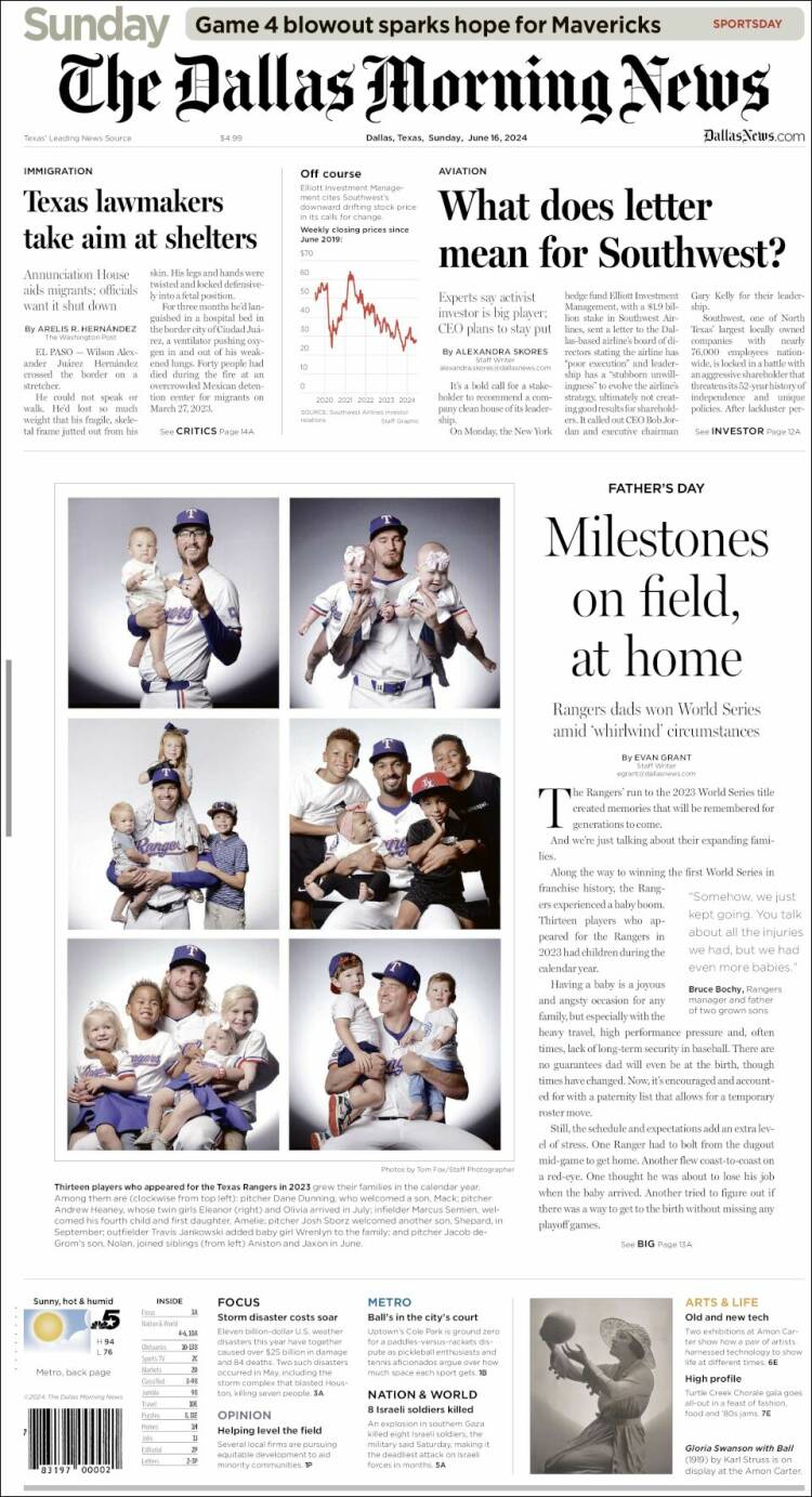 Portada de Dallas Morning News (USA)