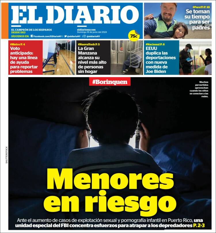Portada de El Diario NY (USA)