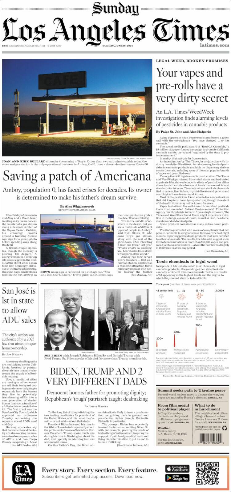 Portada de Los Angeles Times (USA)