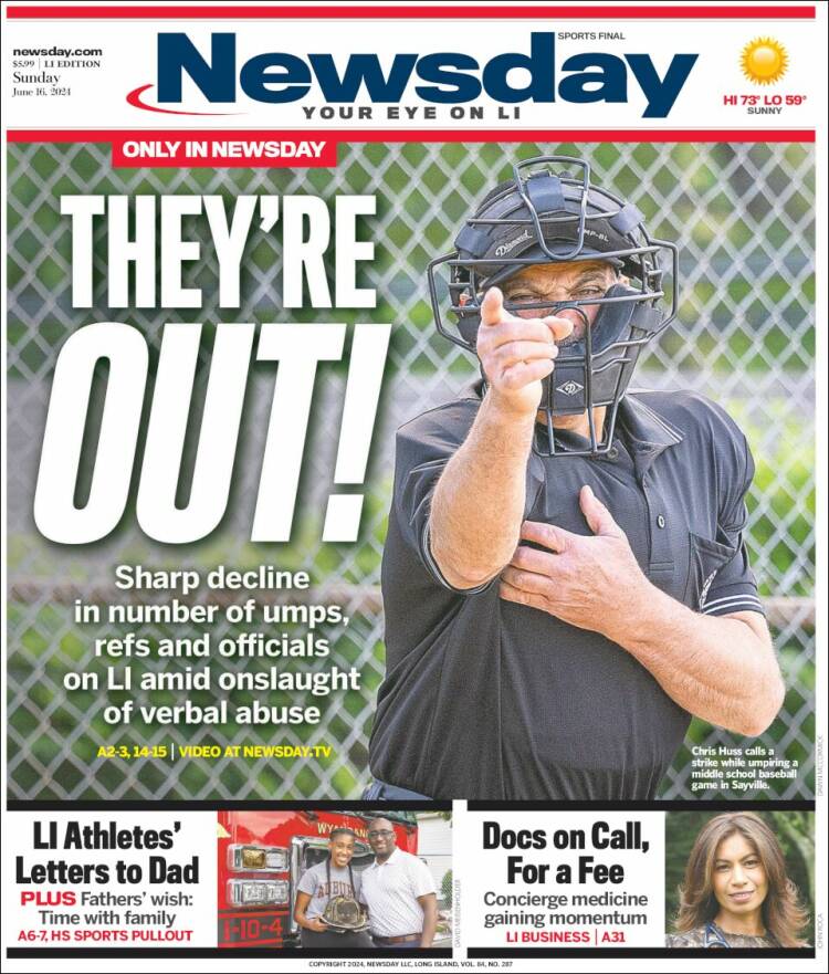 Portada de Newsday (USA)