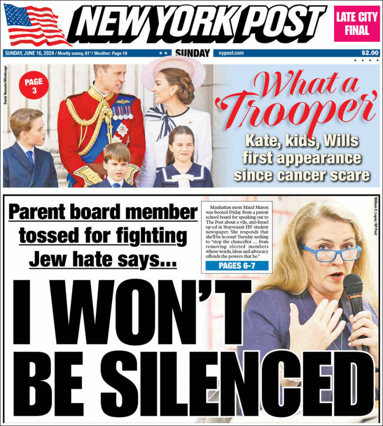 Portada de New York Post (USA)