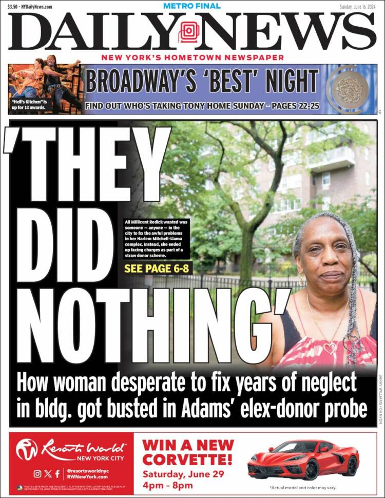 Portada de Daily News - New York (USA)
