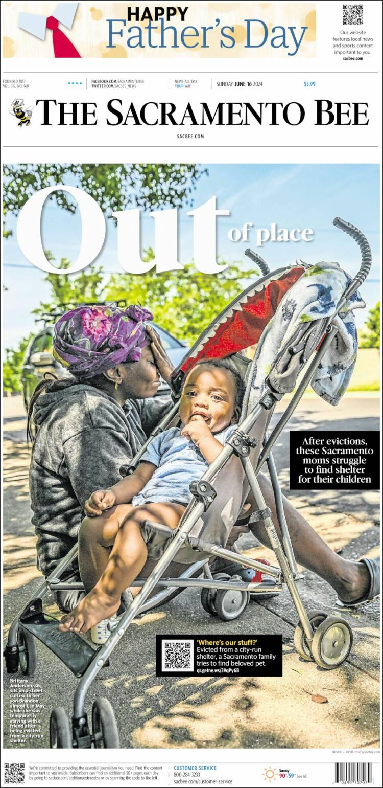 Portada de The Sacramento Bee (USA)