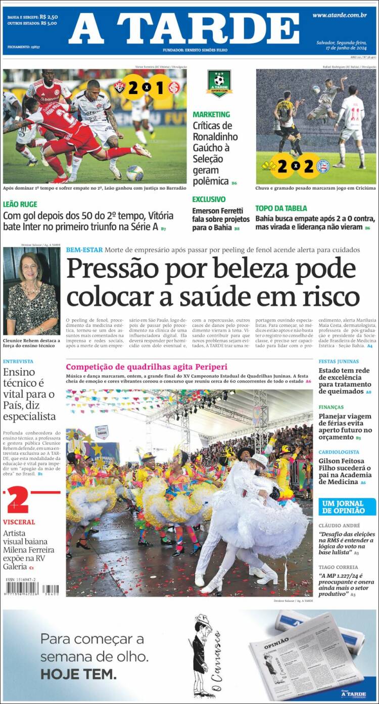 Portada de Diário A Tarde (Brasil)