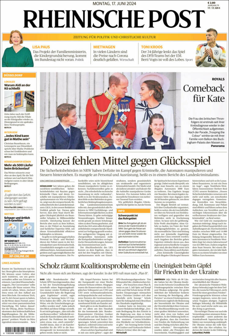 Portada de Rheinische Post (Alemania)