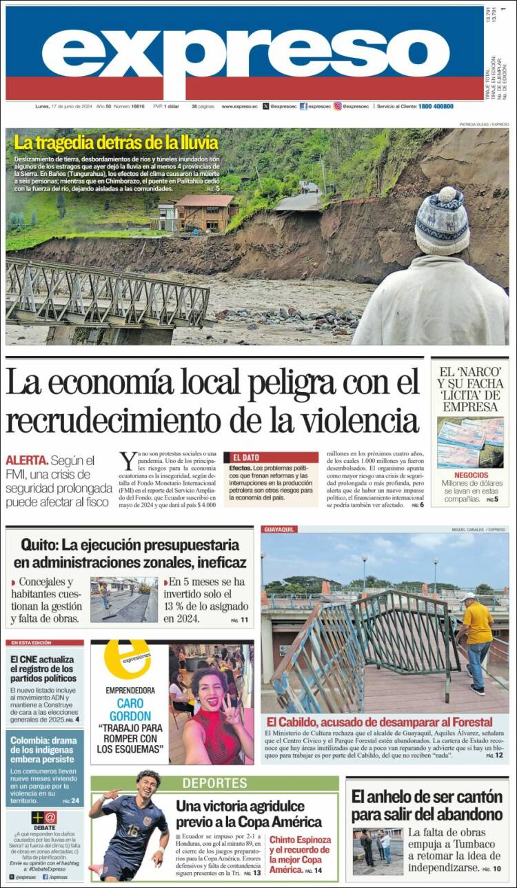 Portada de Expreso (Ecuador)