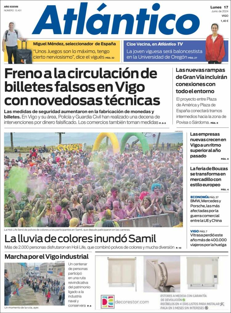 Portada de Atlántico Diario (España)