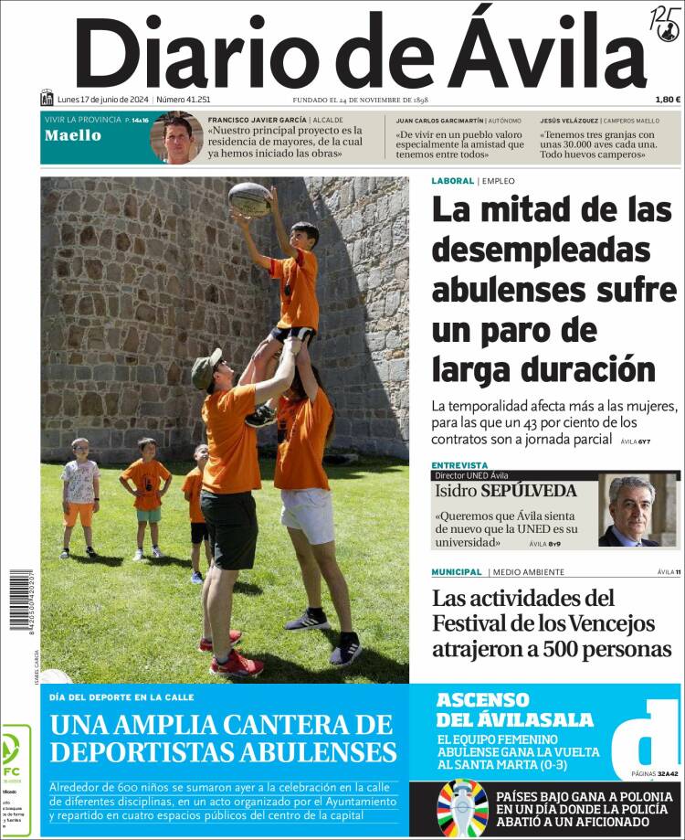 Portada de Diario de Ávila (España)