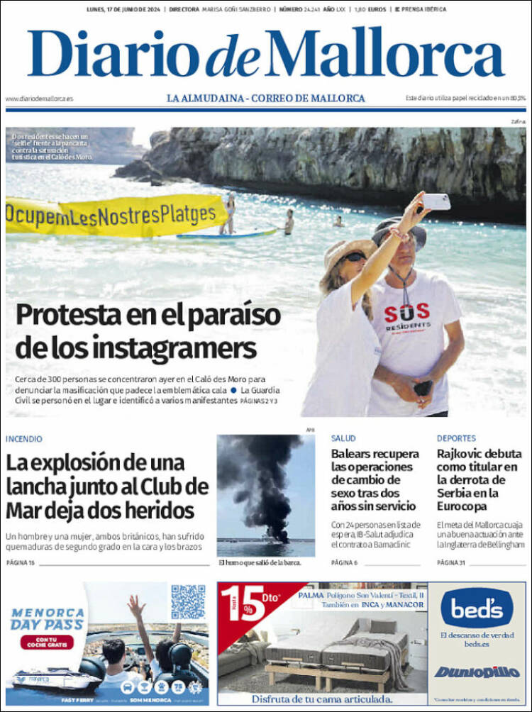 Portada de Diario de Mallorca (España)