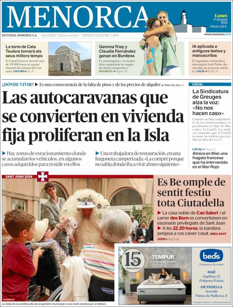 Portada de Menorca - Diario Insular (España)