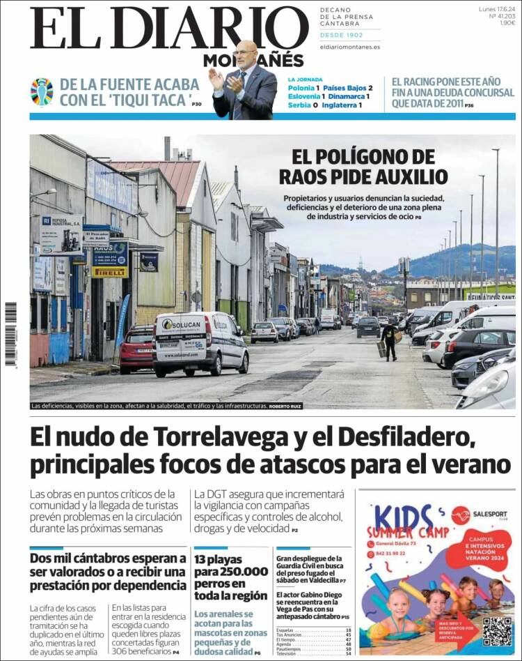 Portada de El Diario Montañés (España)