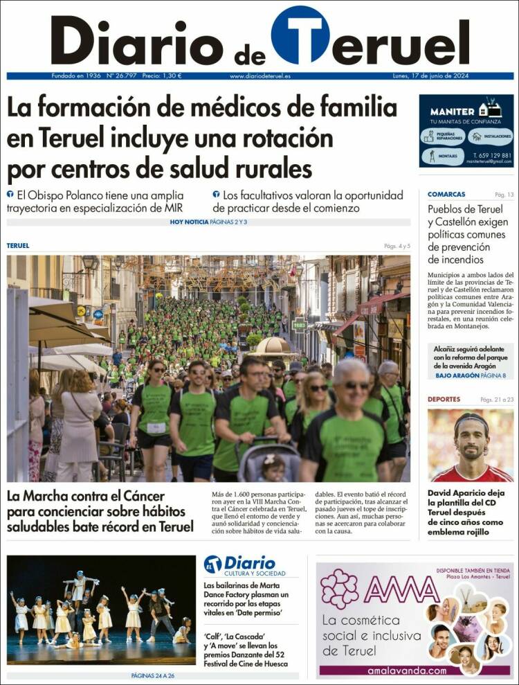 Portada de Diario de Teruel (España)