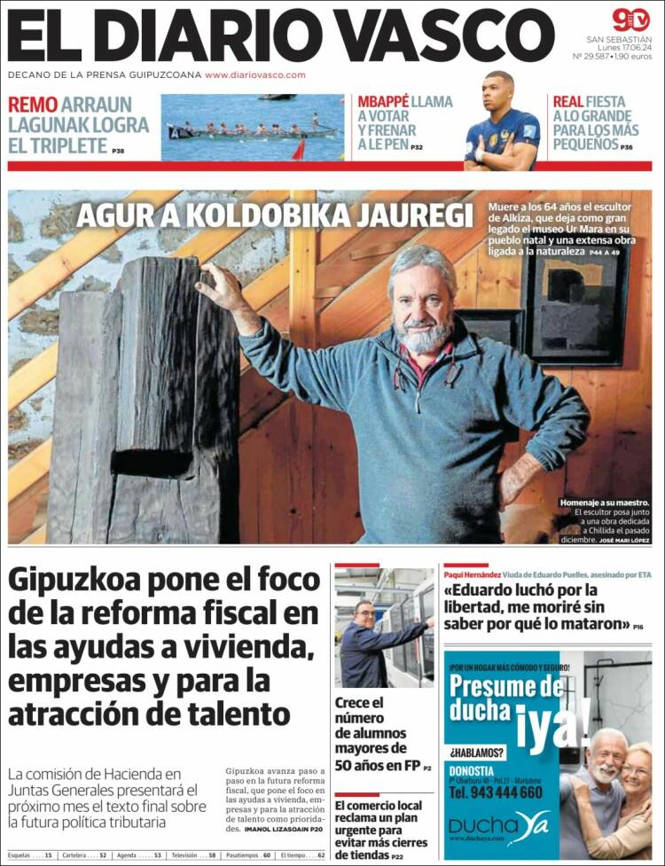Portada de Diario Vasco (España)