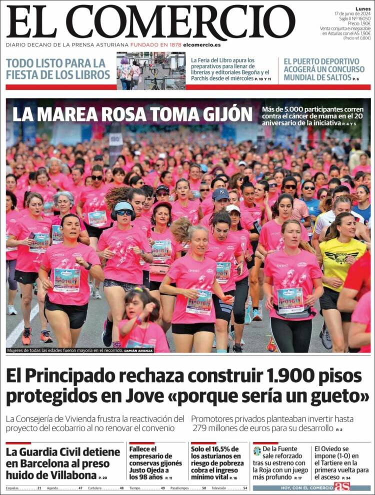 Portada de El Comercio - Gijón (España)
