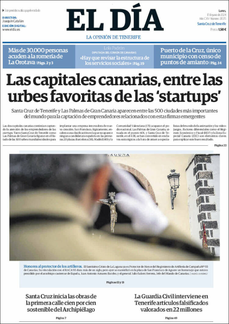 Portada de El Día (España)