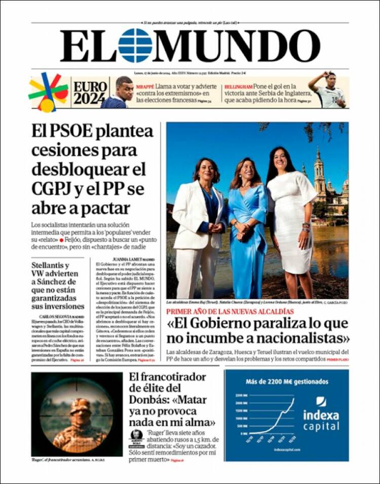 Portada de El Mundo (España)