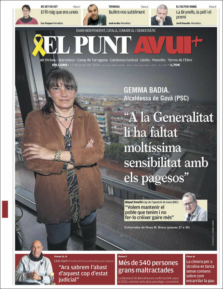 Portada de El Punt Avui (España)