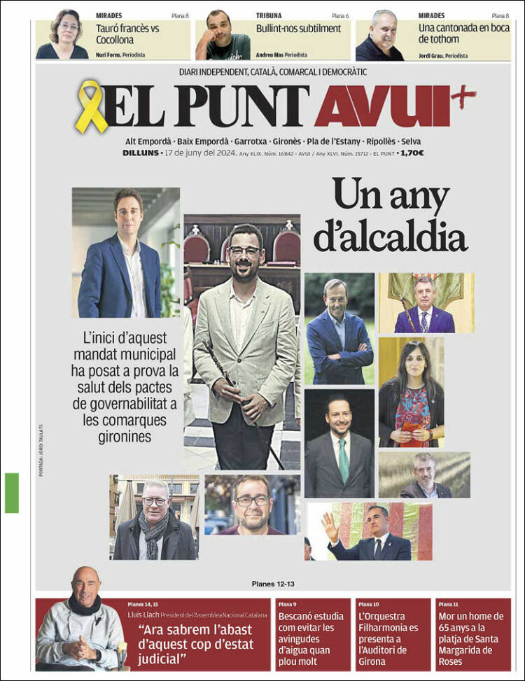 Portada de El Punt Avui - Girona (España)