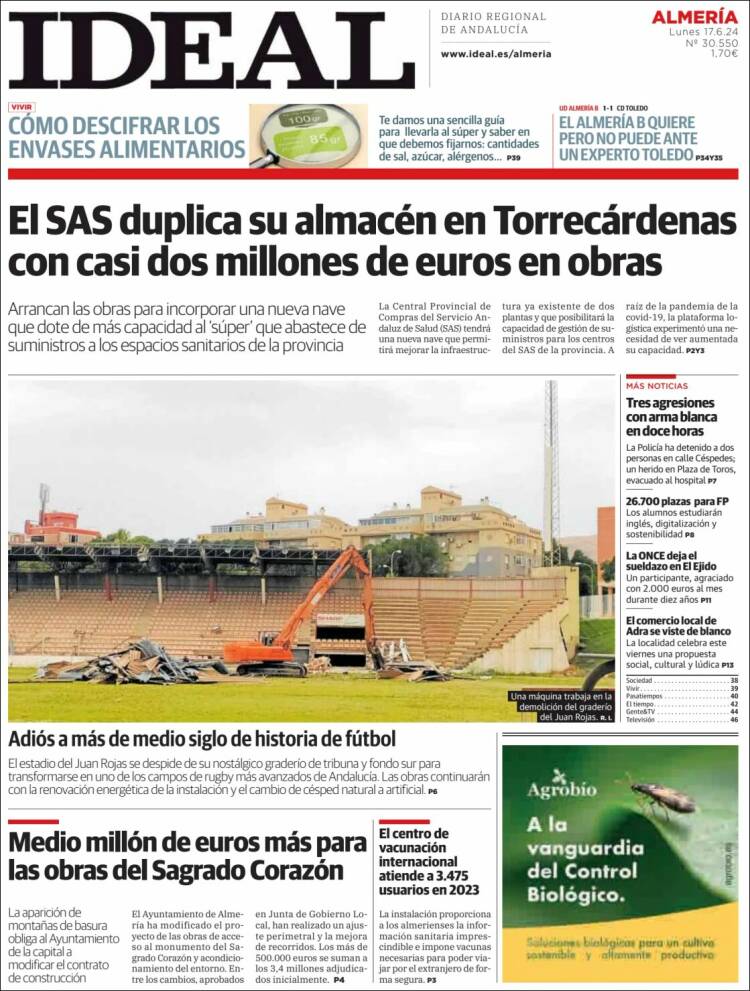 Portada de Ideal Almeria (España)