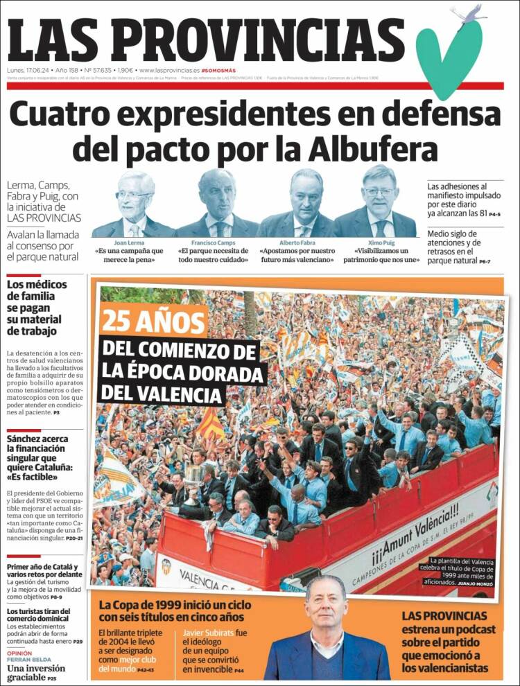 Portada de Las Provincias (España)