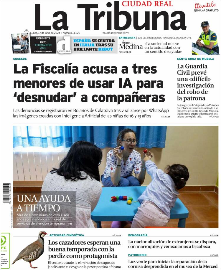 Portada de La Tribuna de Ciudad Real (España)
