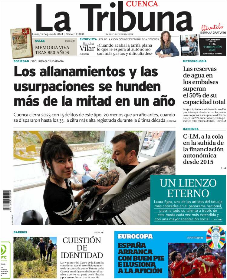 Portada de La Tribuna de Cuenca (España)