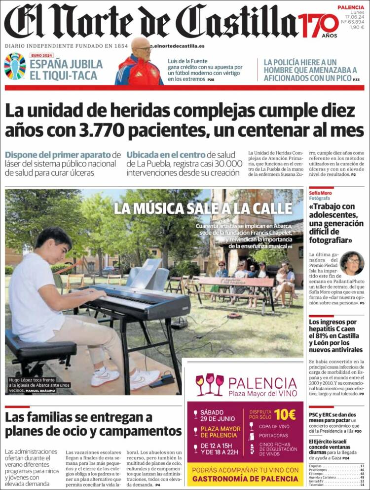 Portada de Norte de Castilla - Palencia (España)