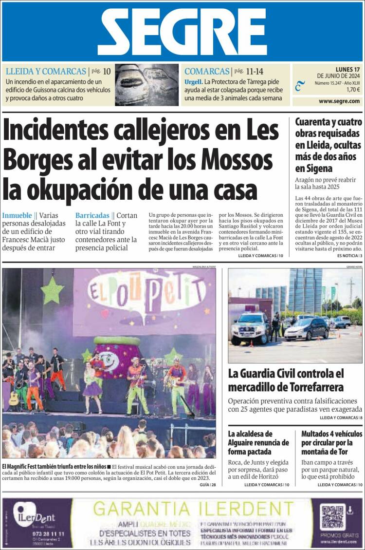 Portada de Segre  (España)