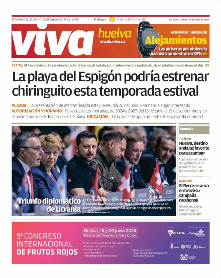 Portada de Viva Huelva (España)