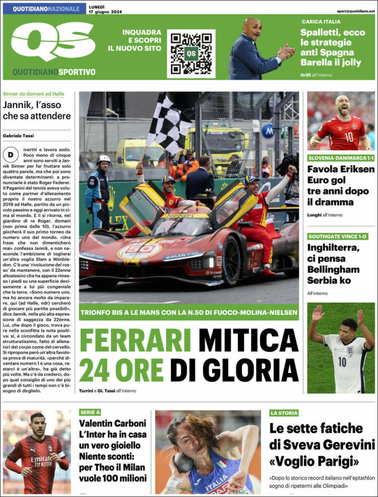 Portada de Quotidiano Sportivo (Italia)