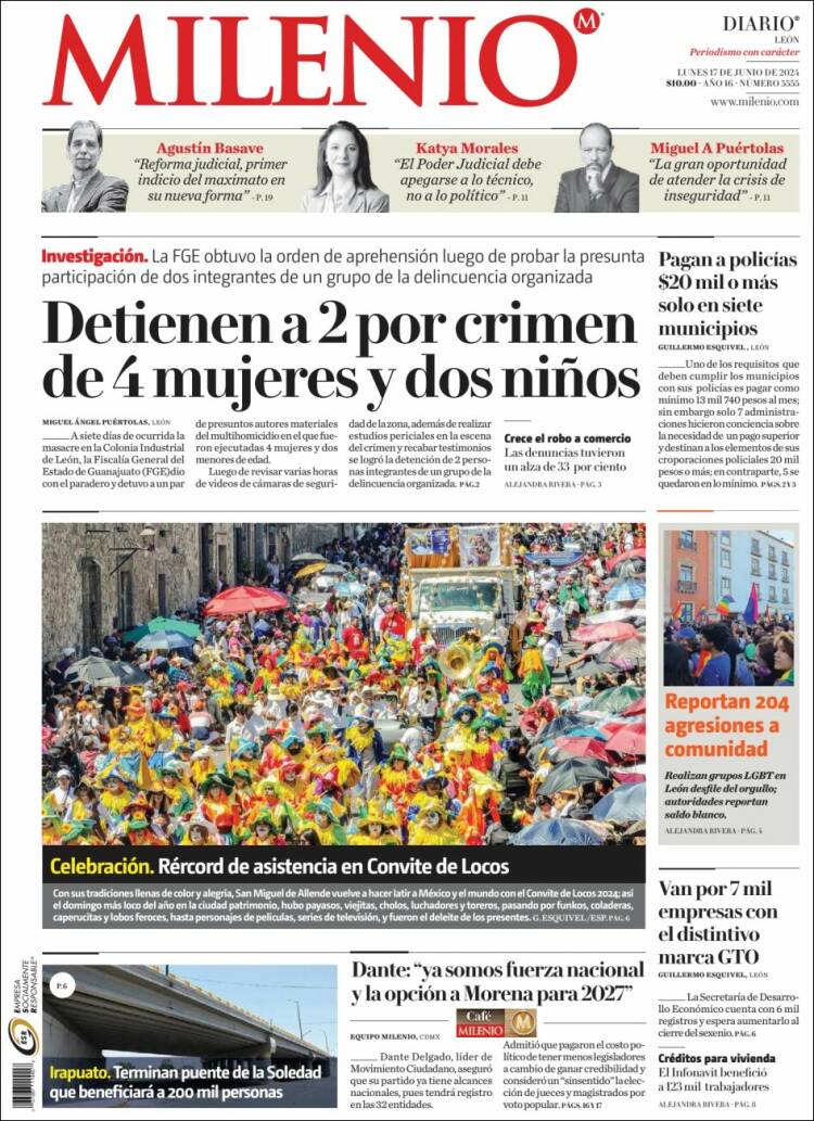 Portada de Milenio de León (M&eacute;xico)