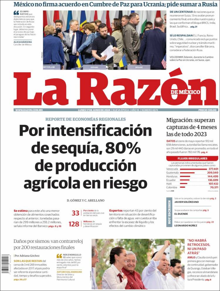 Portada de La Razón (M&eacute;xico)