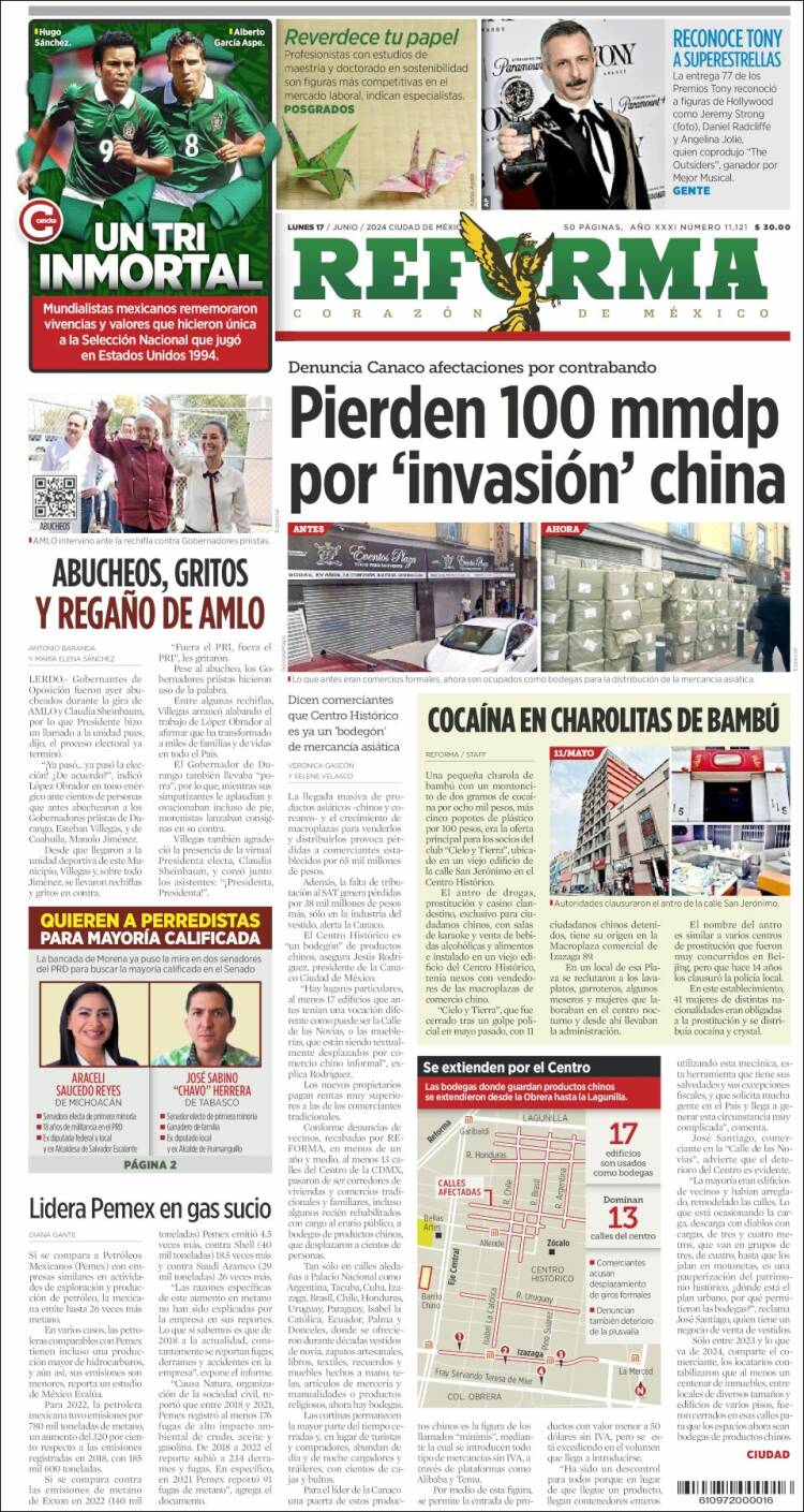 Portada de Reforma (M&eacute;xico)