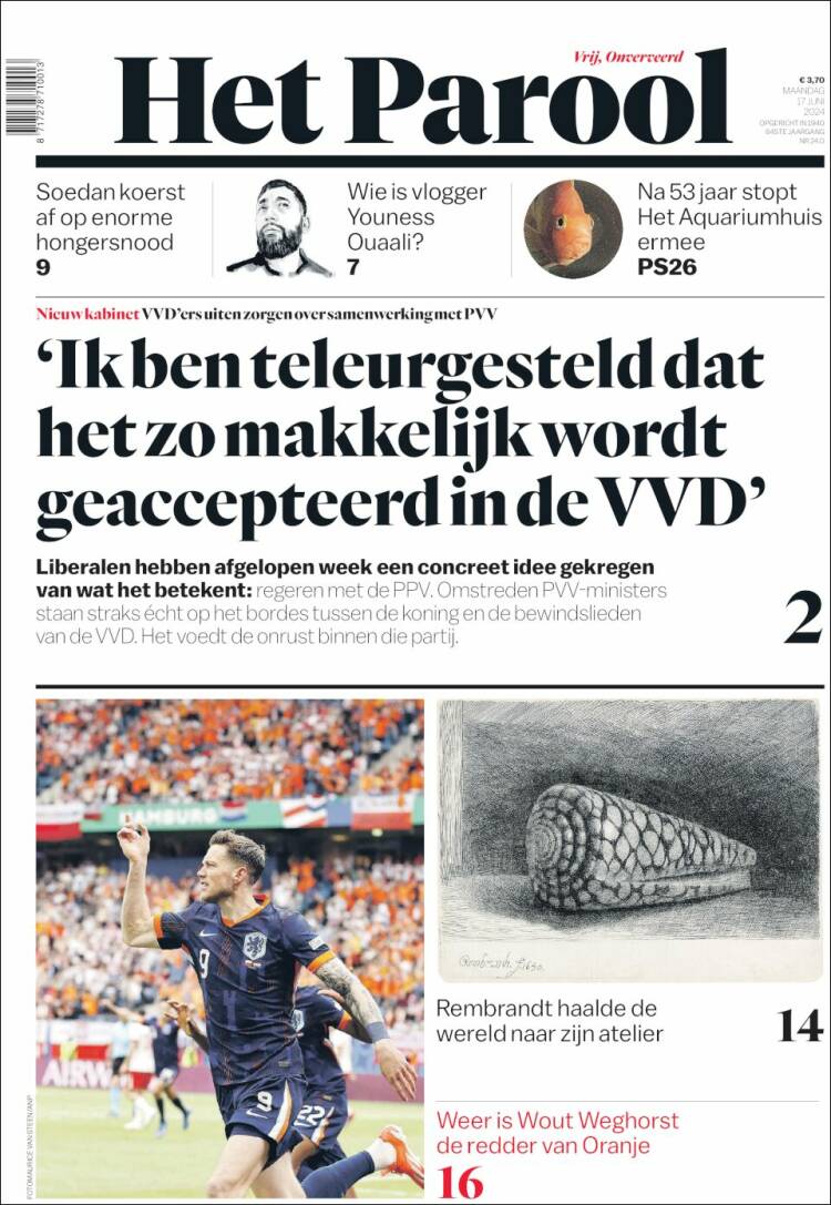 Portada de Het Parool (Pa&iacute;ses Bajos)