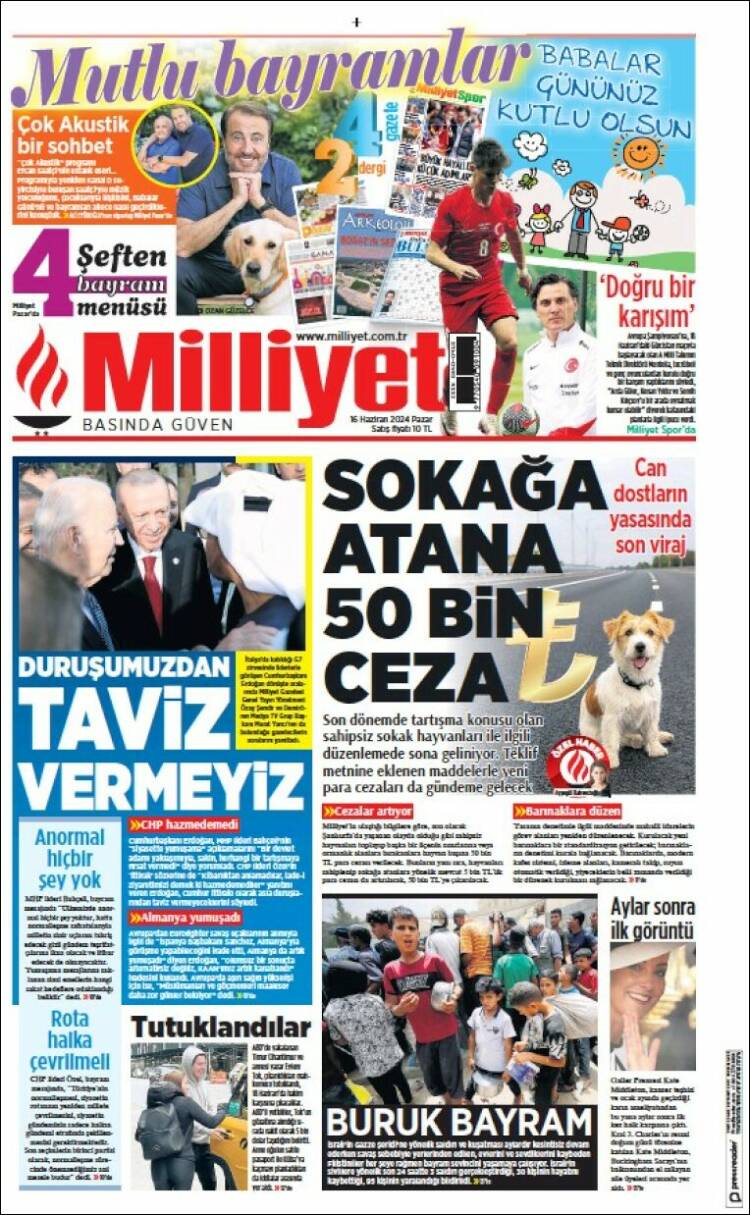 Portada de Milliyet (Turqu&iacute;a)