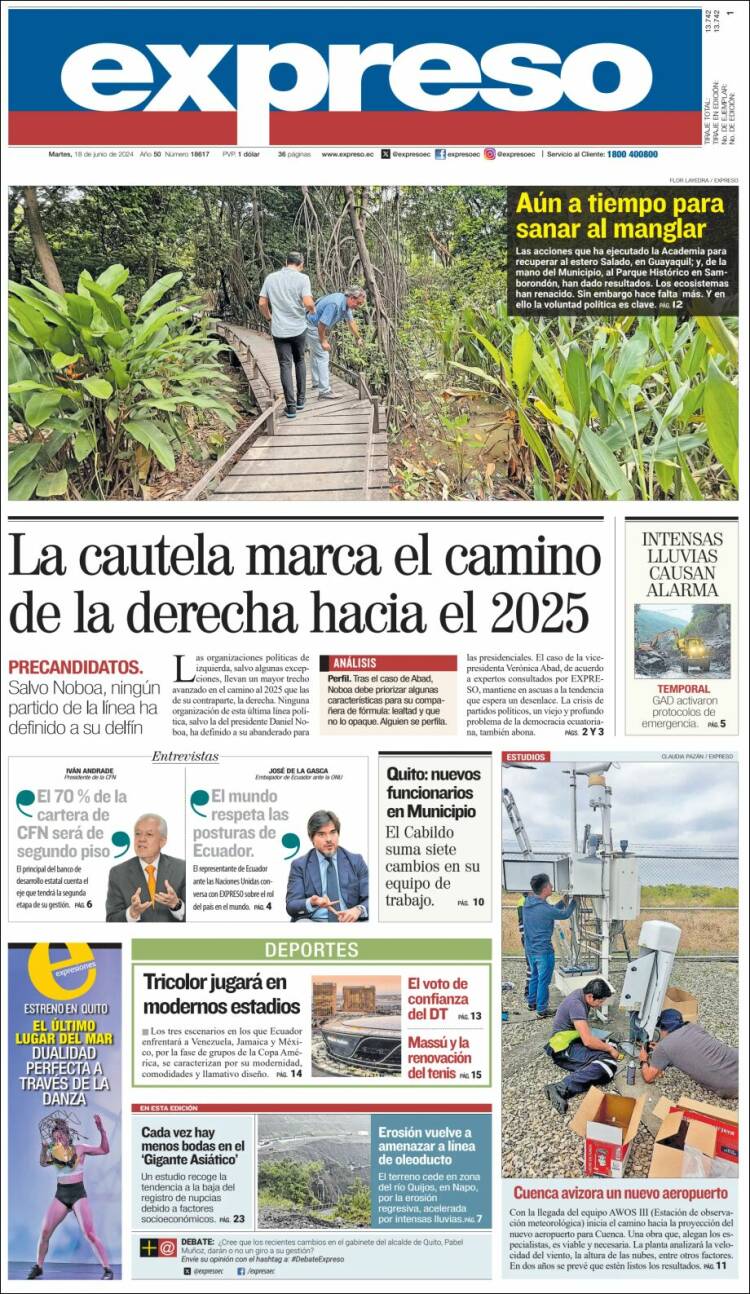 Portada de Expreso (Ecuador)