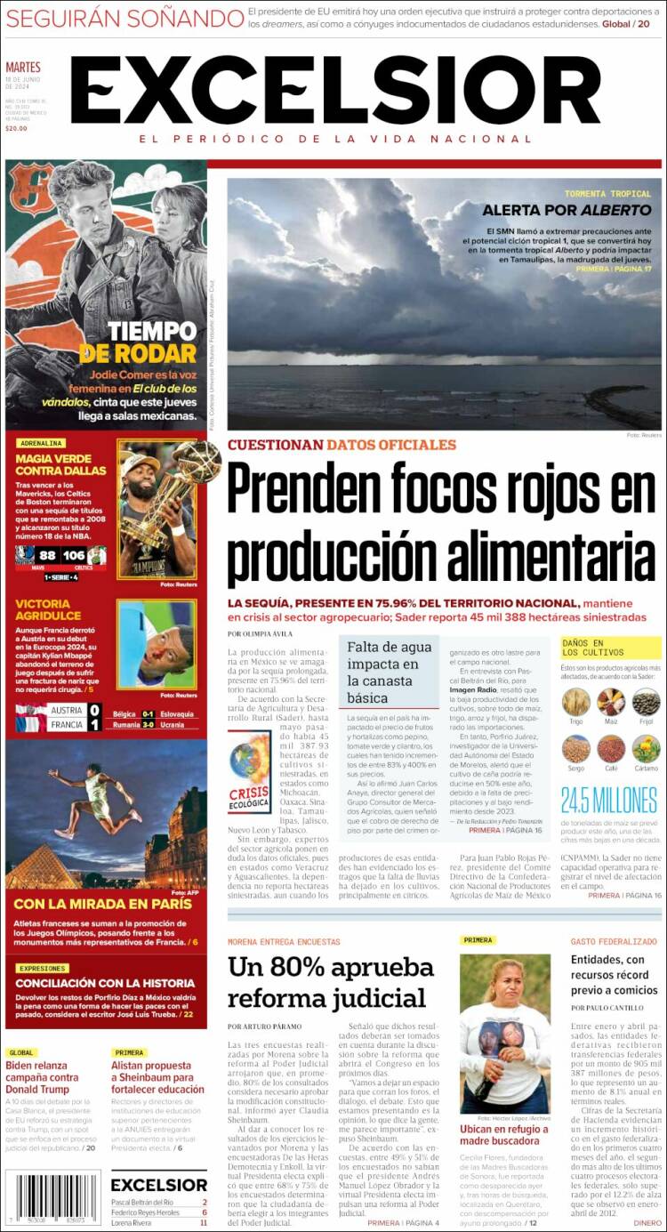 Portada de Excelsior (M&eacute;xico)