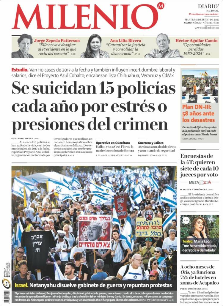 Portada de Milenio (M&eacute;xico)