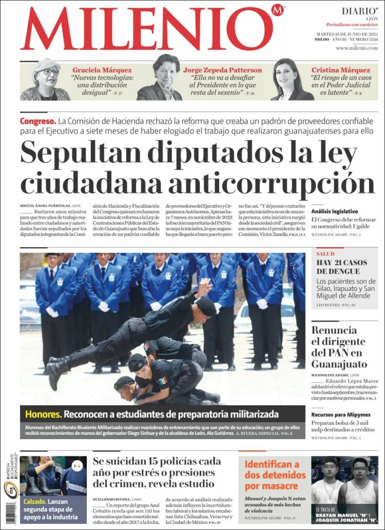 Portada de Milenio de León (M&eacute;xico)