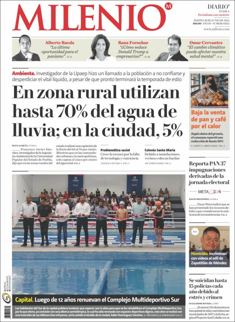 Portada de Milenio de Puebla (M&eacute;xico)