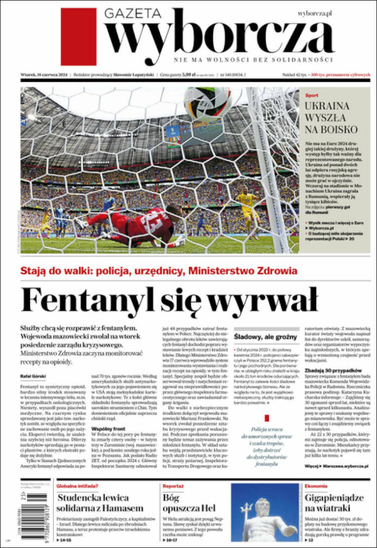 Portada de Gazeta Wyborcza (Polonia)
