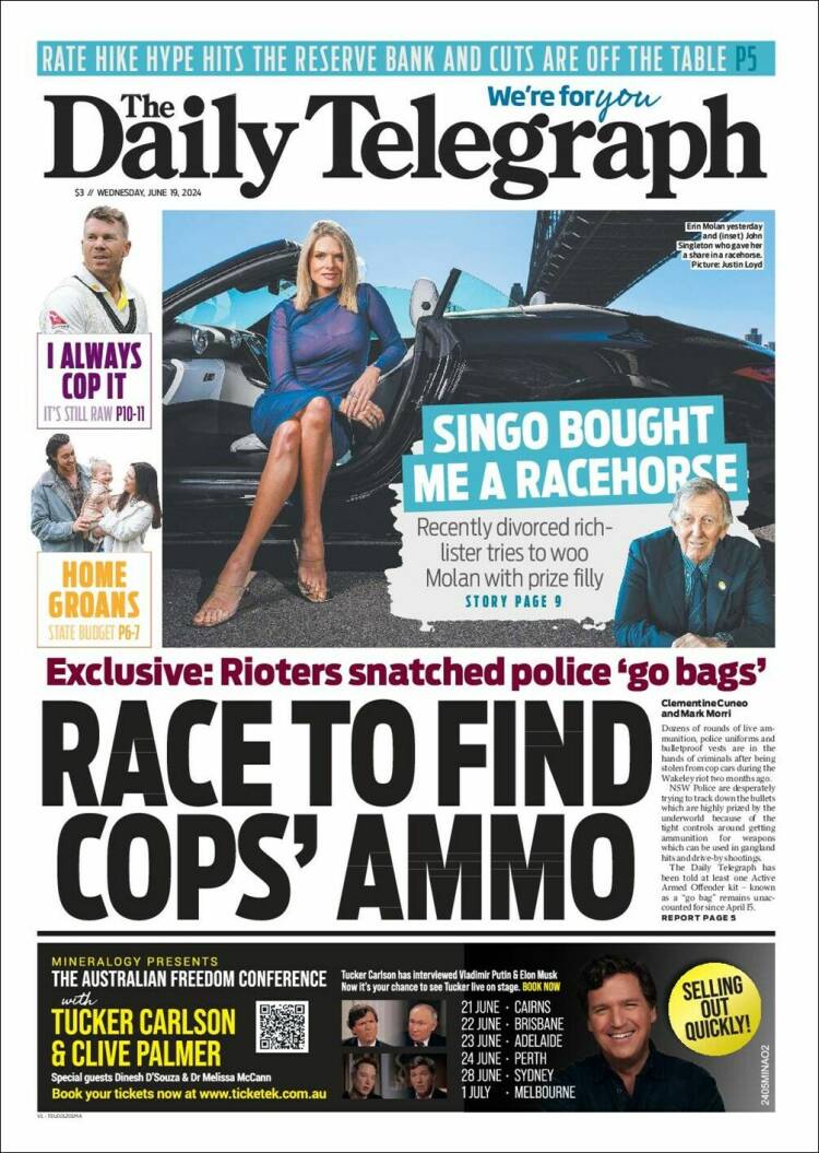 Portada de The Daily Telegraph (Australia)