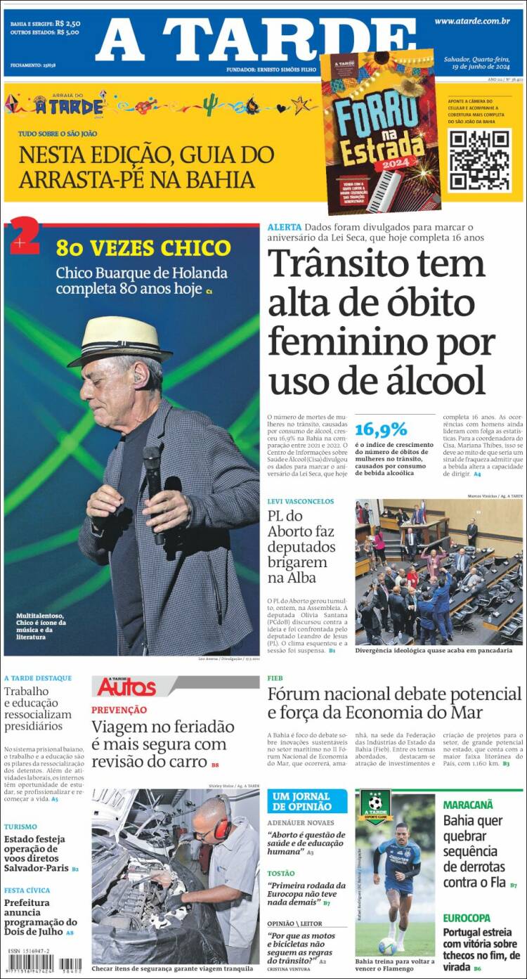 Portada de Diário A Tarde (Brasil)