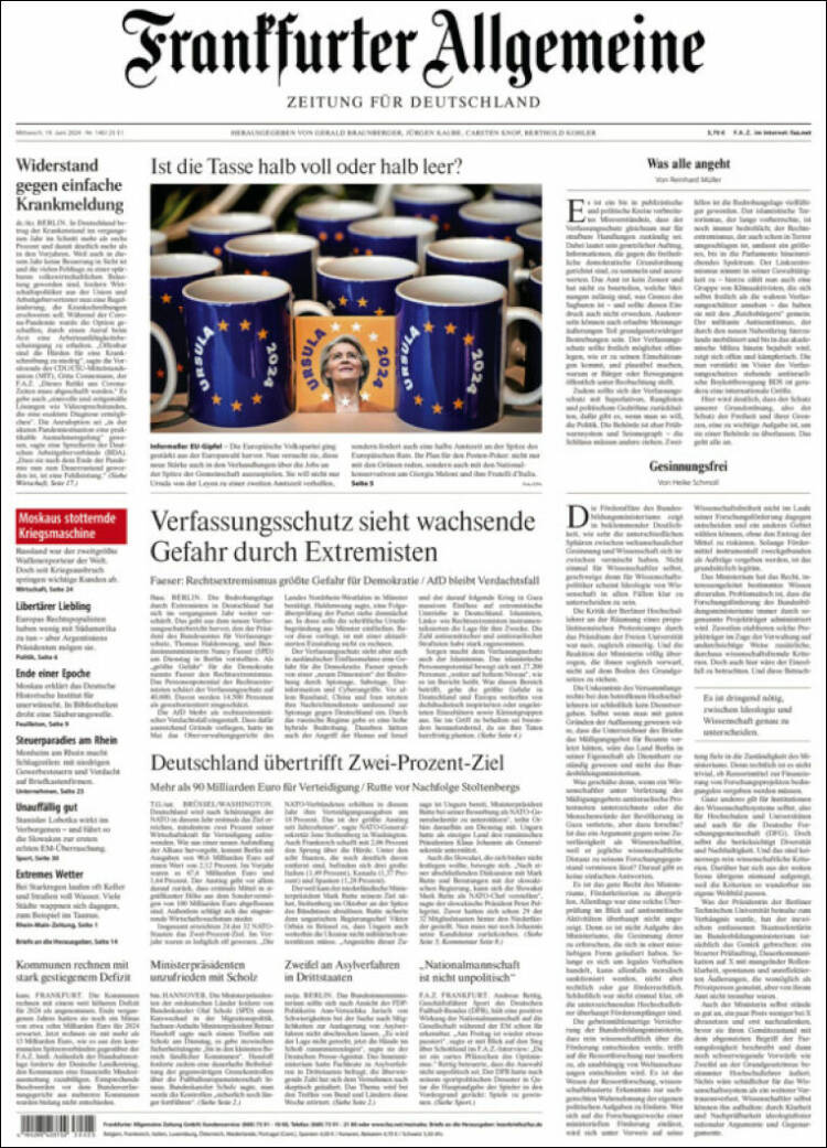 Portada de Frankfurter Allgemeine (Alemania)