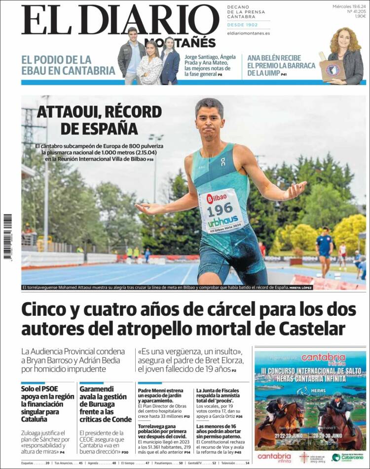 Portada de El Diario Montañés (Espa&ntilde;a)