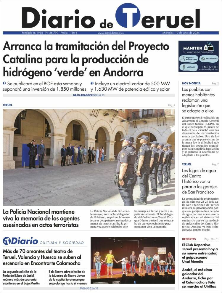 Portada de Diario de Teruel (Espa&ntilde;a)
