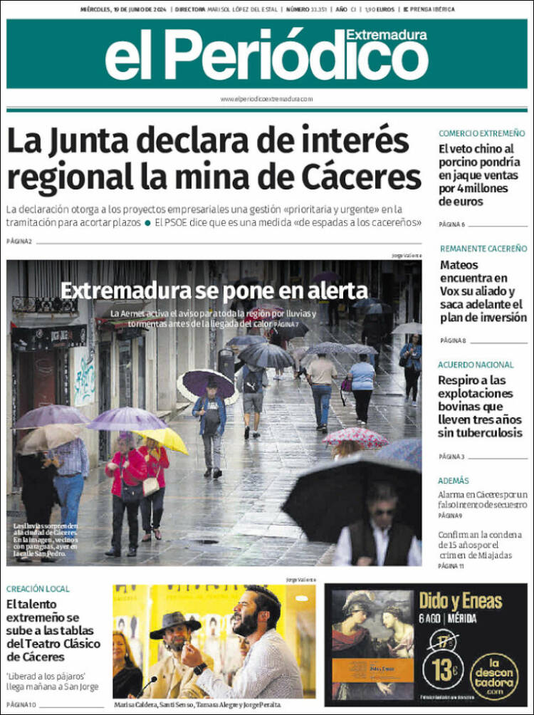 Portada de El Periódico de Extremadura (Espa&ntilde;a)